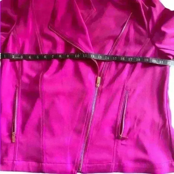 Calvin Klein Magenta Moto Jacket EUC gold hardware size tag removed- size est L - Picture 10 of 15